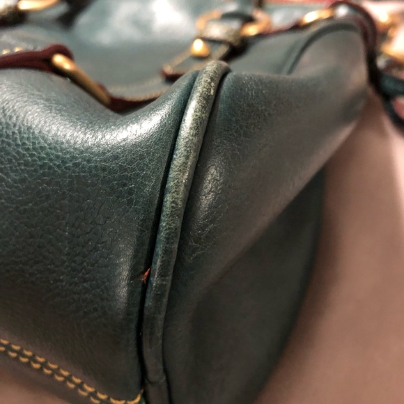 Dooney & Bourke Florentine Leather Satchel (teal) - Picture 7 of 11